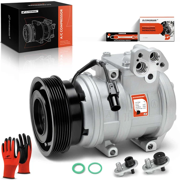 AC Compressor with Clutch with 6-Groove Pulley A-Premium APACC520