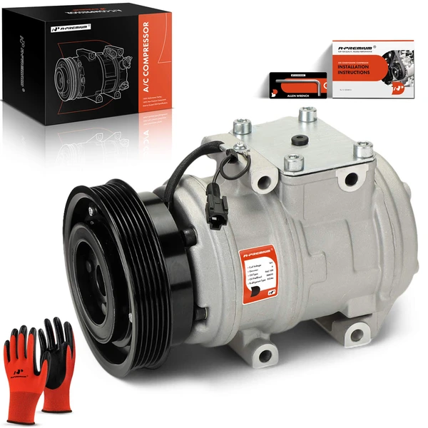 AC Compressor with Clutch with 6-Groove Pulley A-Premium APACC877