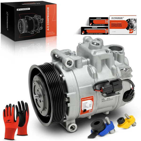 2004-2009 Jaguar XJR AC Compressor with Clutch with 6-Groove Pulley A-Premium APACC773