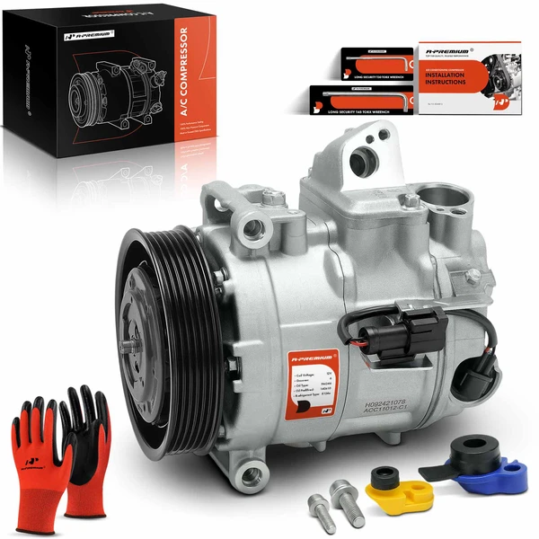 2007-2009 Jaguar XK AC Compressor with Clutch with 6-Groove Pulley A-Premium APACC775