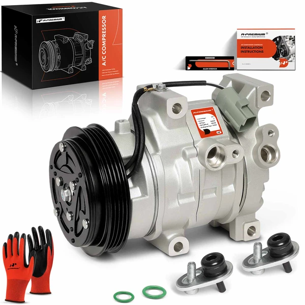 AC Compressor with Clutch with 4-Groove Pulley A-Premium APACC718