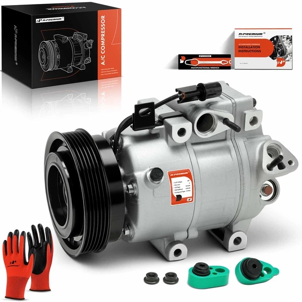 AC Compressor with Clutch with 6-Groove Pulley A-Premium APACC642