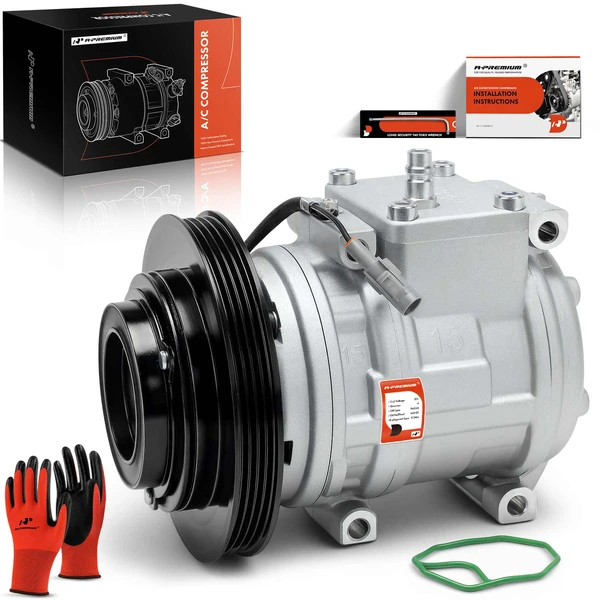 AC Compressor with Clutch with 4-Groove Pulley A-Premium APACC721