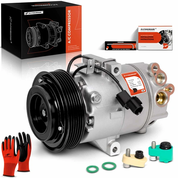 AC Compressor with Clutch with 6-Groove Pulley A-Premium APACC445
