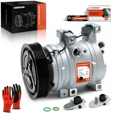 AC Compressor with Clutch & 6-Groove Pulley