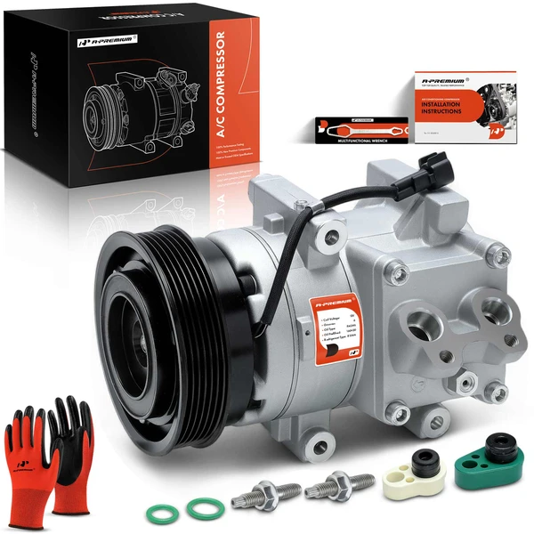 AC Compressor with Clutch with 6-Groove Pulley A-Premium APACC448