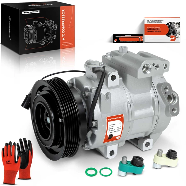 AC Compressor with Clutch with 6-Groove Pulley A-Premium APACC449