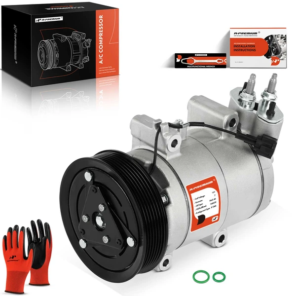 AC Compressor with Clutch with 7-Groove Pulley A-Premium APACC931