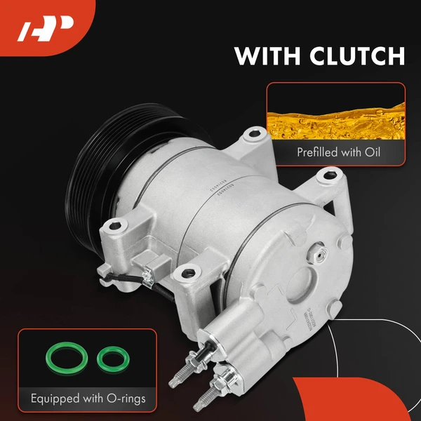 AC Compressor with Clutch with 7-Groove Pulley A-Premium APACC931