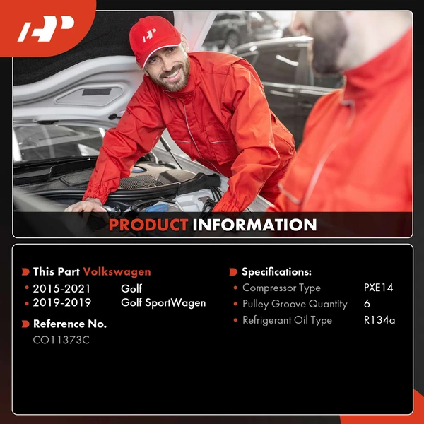 AC Compressor with Clutch with 6-Groove Pulley A-Premium APACC749