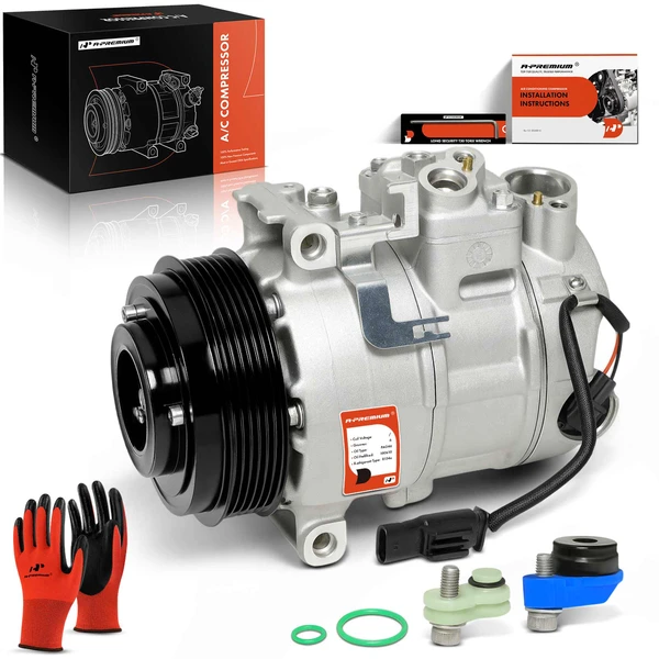 AC Compressor with Clutch with 6-Groove Pulley A-Premium APACC566