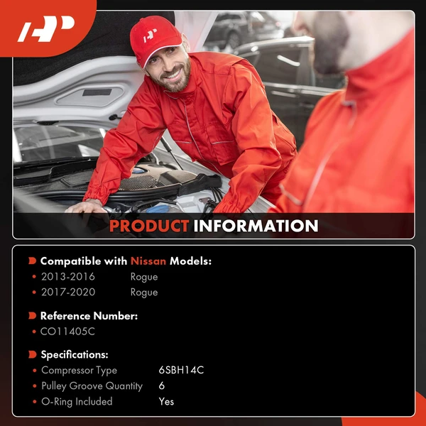 AC Compressor with Clutch with 6-Groove Pulley A-Premium APACC750