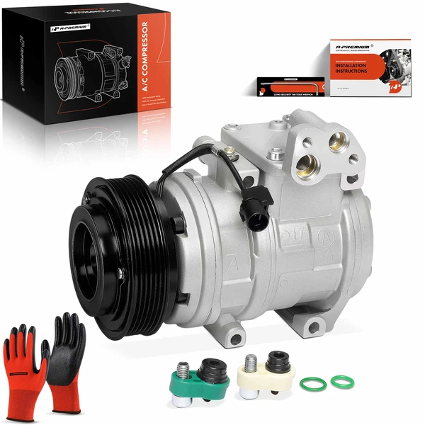 AC Compressor with Clutch with 6-Groove Pulley A-Premium APACC902