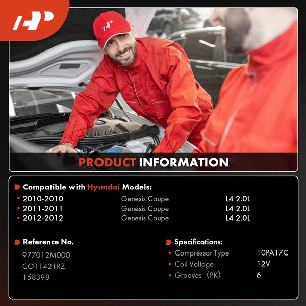 AC Compressor with Clutch with 6-Groove Pulley A-Premium APACC902