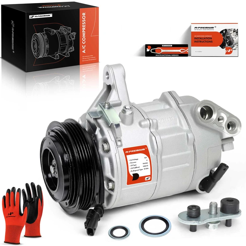 2016-2018 GMC Sierra 1500 AC Compressor with Clutch with 4-Groove Pulley A-Premium APACC569