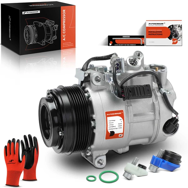 AC Compressor with Clutch with 6-Groove Pulley A-Premium APACC691