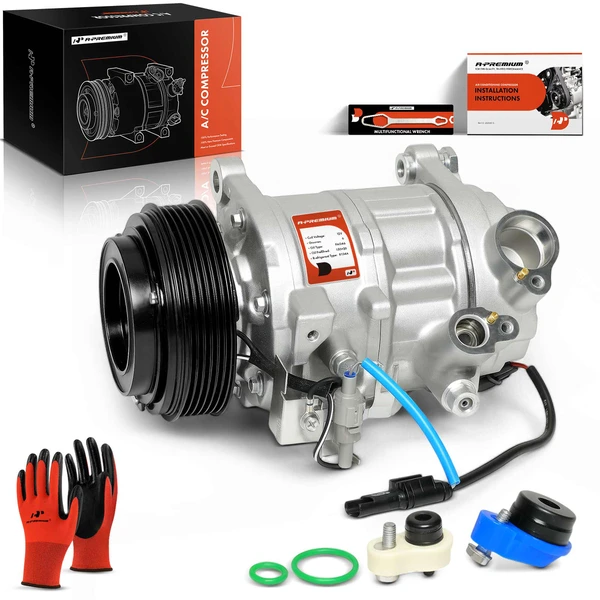 AC Compressor with Clutch with 6-Groove Pulley A-Premium APACC454
