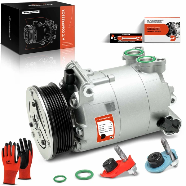 AC Compressor with Clutch with 6-Groove Pulley A-Premium APACC595