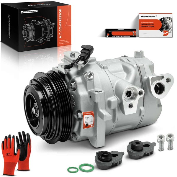 AC Compressor with Clutch with 4-Groove Pulley A-Premium APACC744