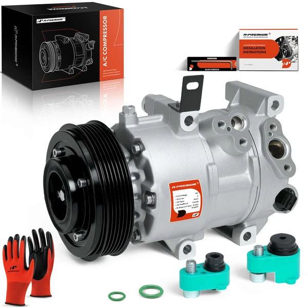AC Compressor with Clutch with 6-Groove Pulley A-Premium APACC516