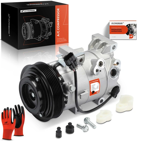 AC Compressor with Clutch with 6-Groove Pulley A-Premium APACC848