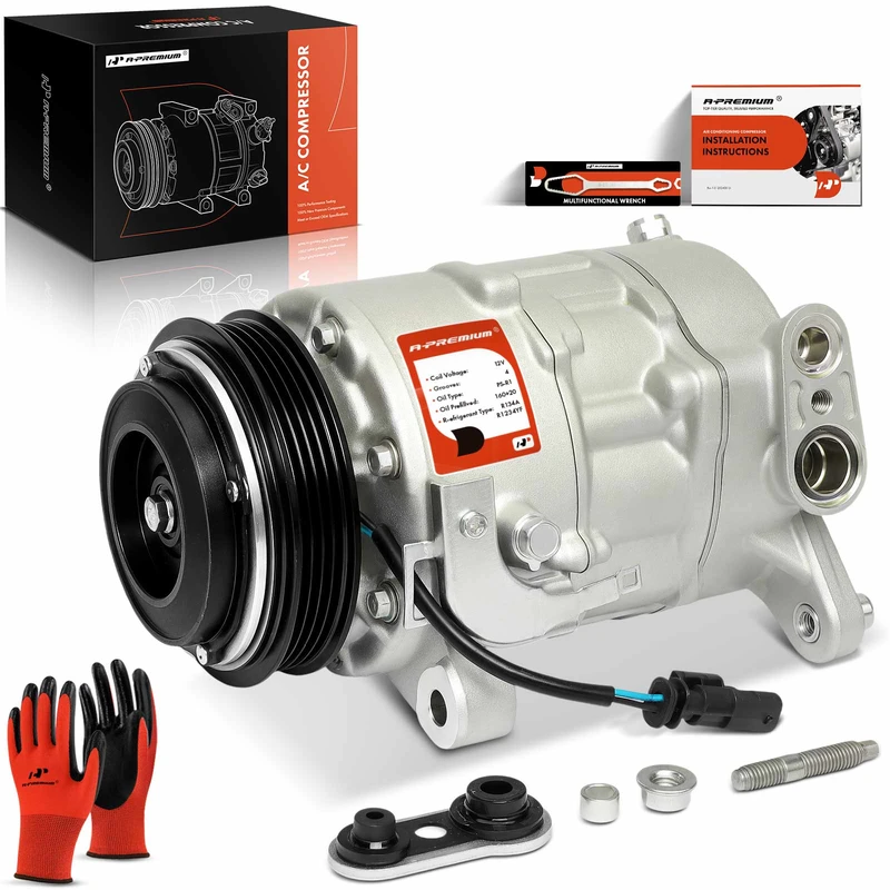 2022 GMC Sierra 1500 Limited AC Compressor with Clutch with 4-Groove Pulley A-Premium APACC538
