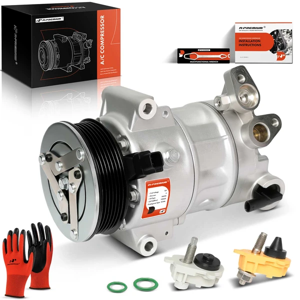 AC Compressor with Clutch with 6-Groove Pulley A-Premium APACC644