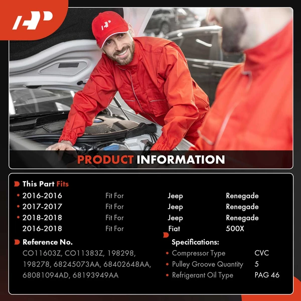 AC Compressor with Clutch with 5-Groove Pulley A-Premium APACC813