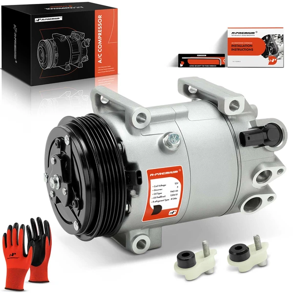 AC Compressor with Clutch with 5-Groove Pulley A-Premium APACC813