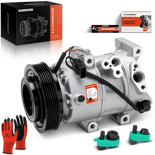AC Compressor with Clutch with 6-Groove Pulley A-Premium APACC645