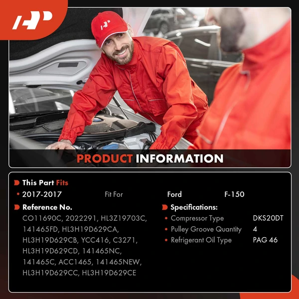 AC Compressor with Clutch with 4-Groove Pulley A-Premium APACC840