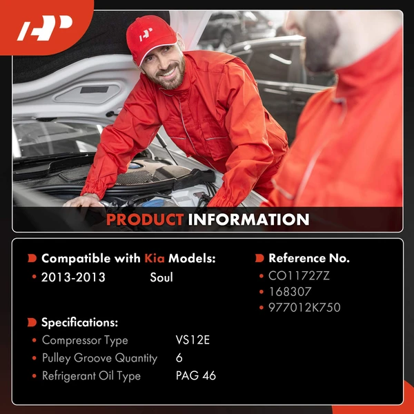 AC Compressor with Clutch with 6-Groove Pulley A-Premium APACC826