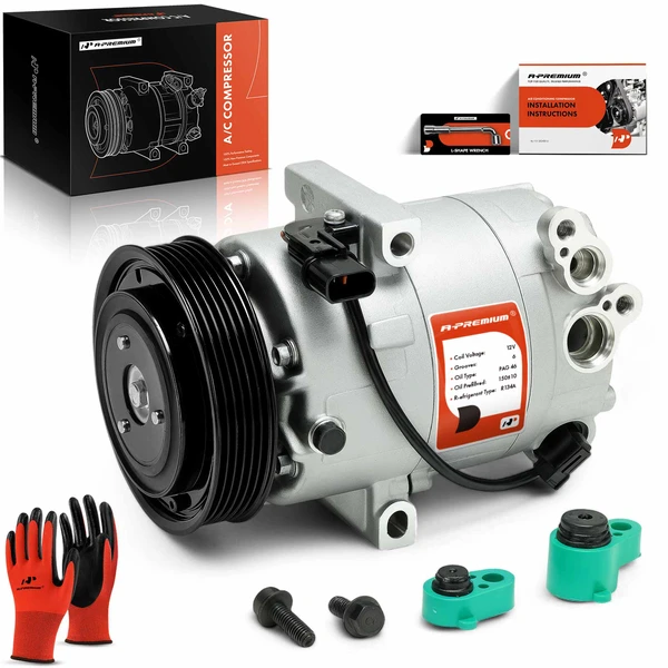 AC Compressor with Clutch with 6-Groove Pulley A-Premium APACC826