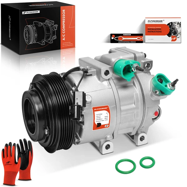 AC Compressor with Clutch with 6-Groove Pulley A-Premium APACC935