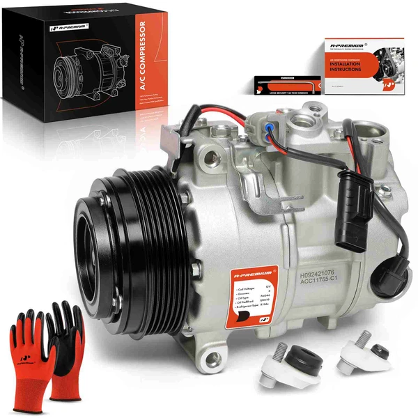 AC Compressor with Clutch with 6-Groove Pulley A-Premium APACC816