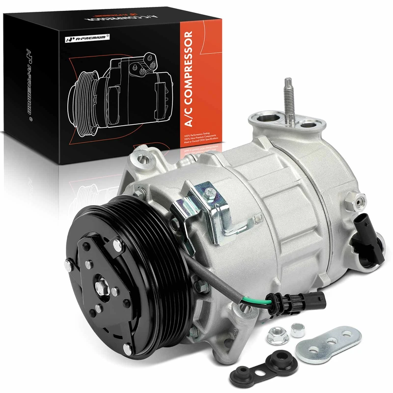 AC Compressor with Pulley & Clutch for Chevrolet Silverado 1500 2020-2024 GMC Sierra 1500