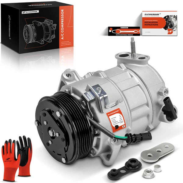 AC Compressor with Clutch with 6-Groove Pulley A-Premium APACC850
