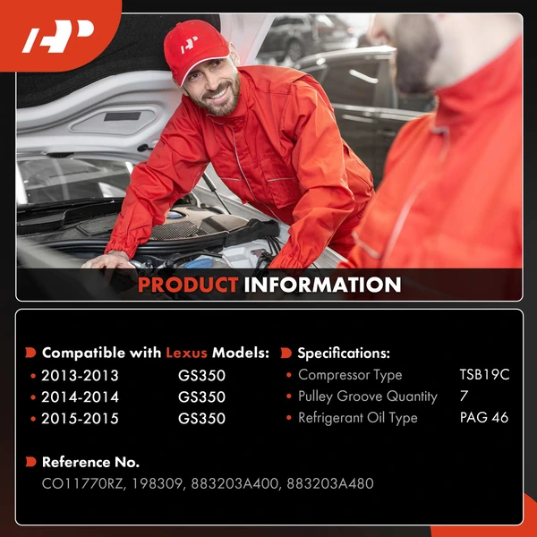 AC Compressor with Clutch with 7-Groove Pulley A-Premium APACC817