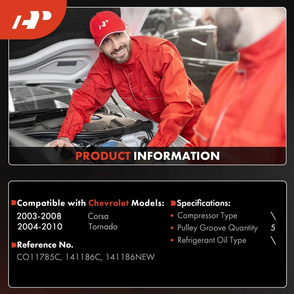 AC Compressor with Clutch with 5-Groove Pulley A-Premium APACC898