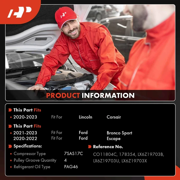 AC Compressor with Clutch with 4-Groove Pulley A-Premium APACC853