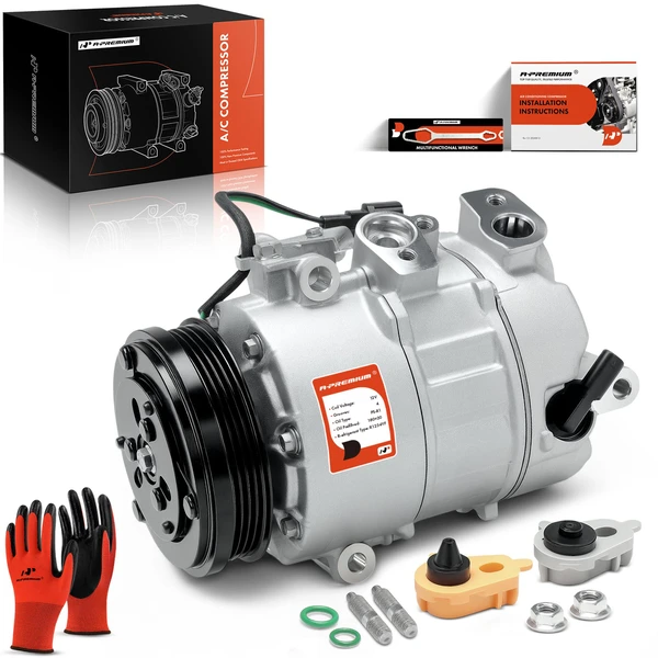 AC Compressor with Clutch with 4-Groove Pulley A-Premium APACC853
