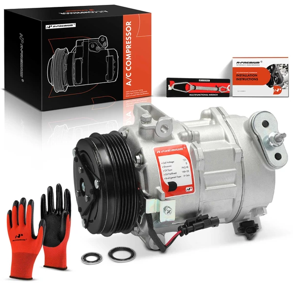 2019-2024 Chevrolet Silverado 1500 AC Compressor with Clutch with 5-Groove Pulley A-Premium APACC904