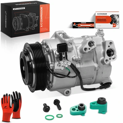 A/C Compressor with 6-Groove Pulley