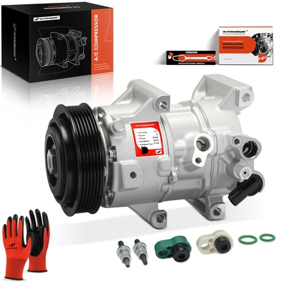 AC Compressor with 6-Groove Pulley & Clutch