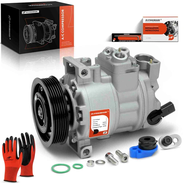 AC Compressor with Clutch with 6-Groove Pulley A-Premium APACC776