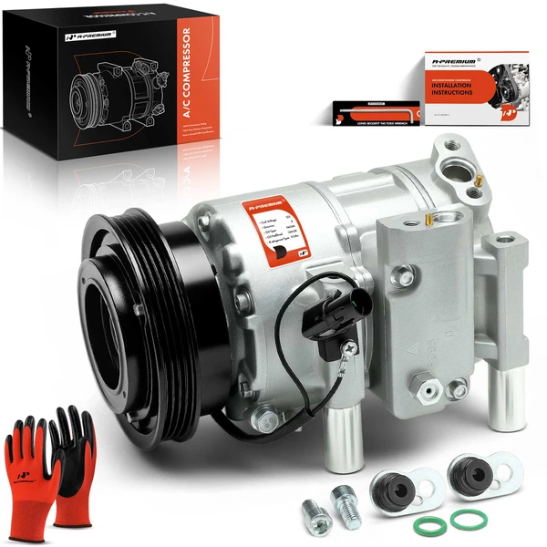 AC Compressor with Clutch with 4-Groove Pulley A-Premium APACC026
