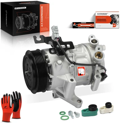 AC Compressor with 6-Groove Pulley & Clutch