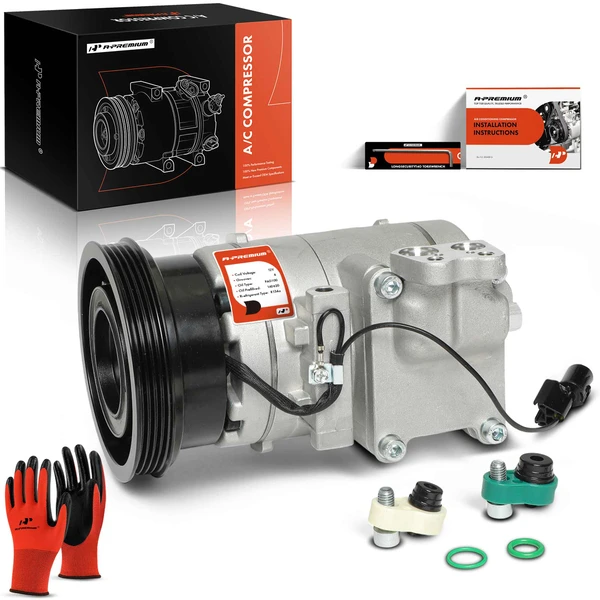 AC Compressor with Clutch with 4-Groove Pulley A-Premium APACC031