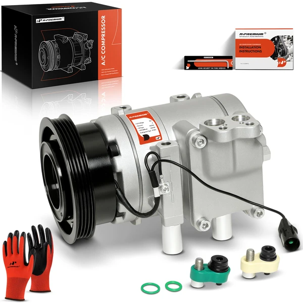 AC Compressor with Clutch with 4-Groove Pulley A-Premium APACC032
