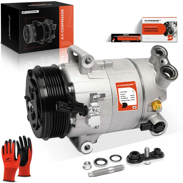 AC Compressor with Clutch with 6-Groove Pulley A-Premium APACC916